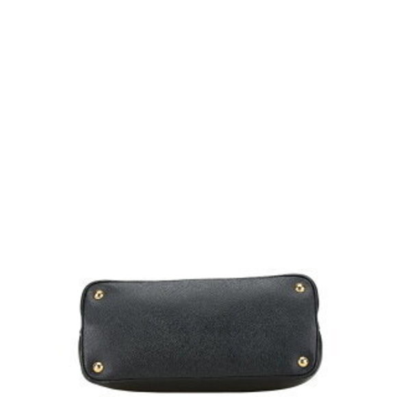 Prada Doubre Triangle Logo Plate Shoulder Bag Black Navy Blue Crocodile - Picture 4 of 10